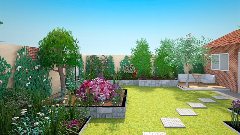 Met Floorplanner kan je ook een 3d tuinontwerp maken.