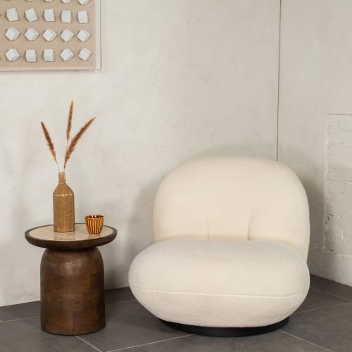 Bijzettafel Aletta Bruin Met Travertin | € 149