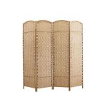 LW Collection Kamerscherm 4 panelen bruin 170x160cm - € 79,99