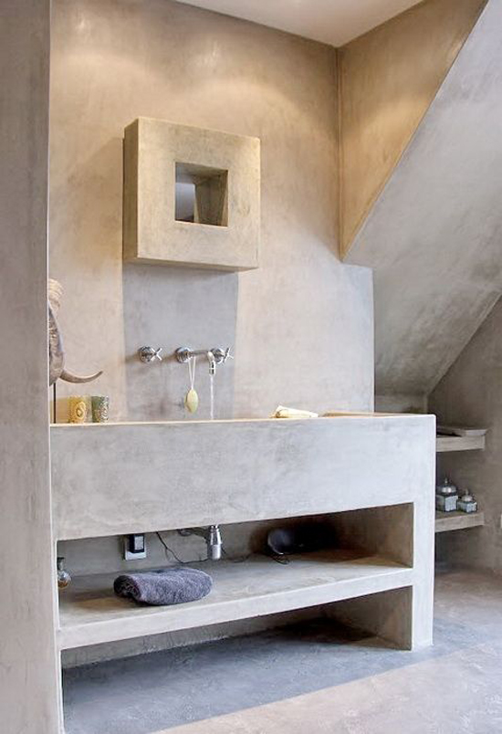 Badkamer met betonlook
