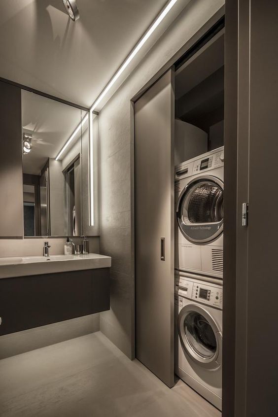 Badkamer met wasmachine Badkamer met wasmachine