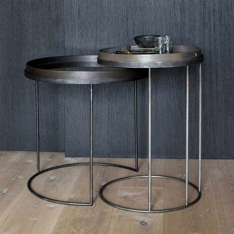 bank tafeltje ethnicraft round tray bijzettafel