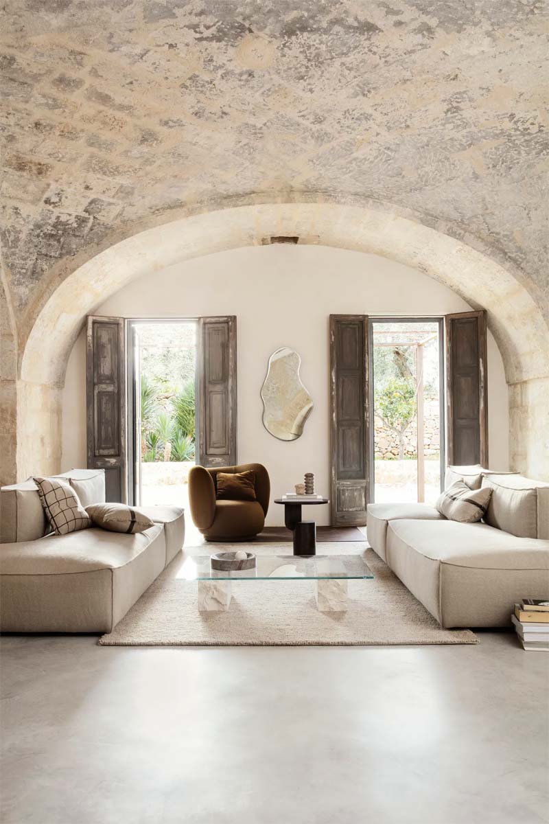 beige interieur ferm living banken