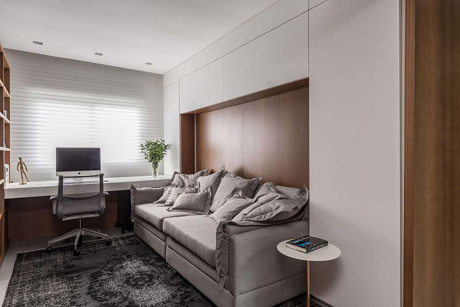 Combinatie van thuiskantoor en loungeplek Combinatie van thuiskantoor en loungeplek