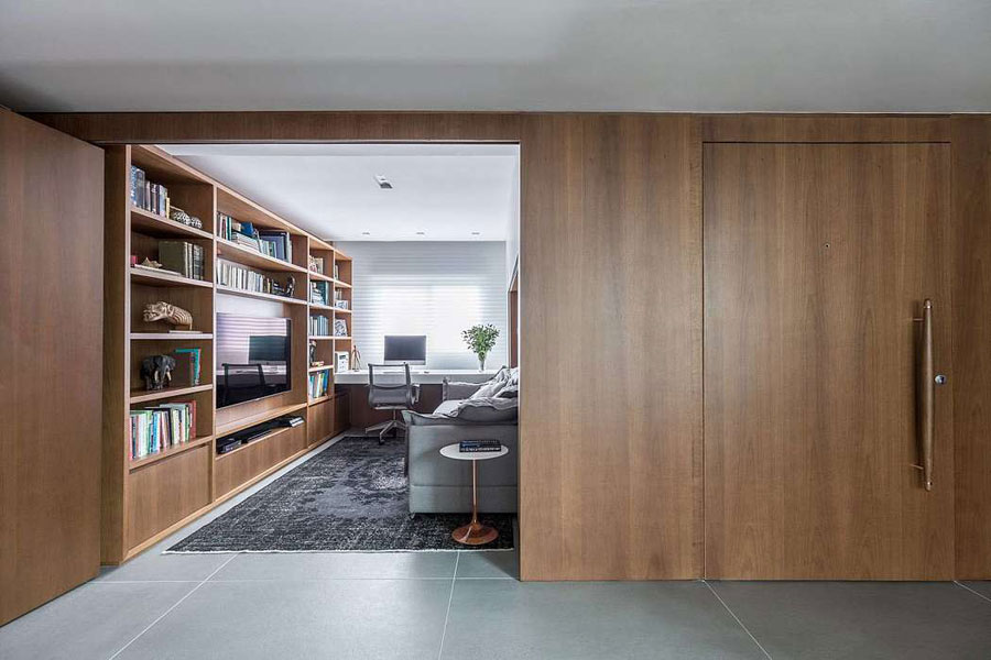 Combinatie van thuiskantoor en loungeplek Combinatie van thuiskantoor en loungeplek
