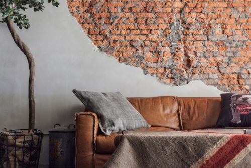 Cognac bruine leren bank