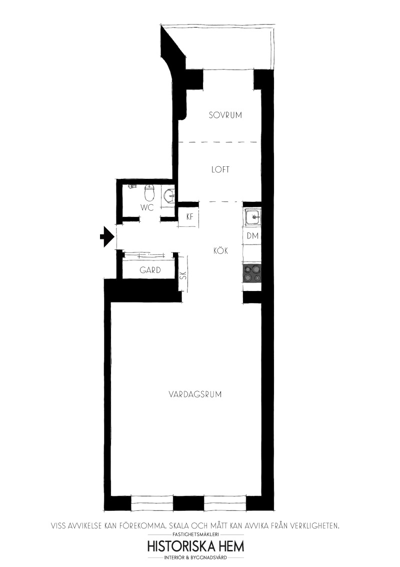Creatief ingericht klein appartement van 44m2