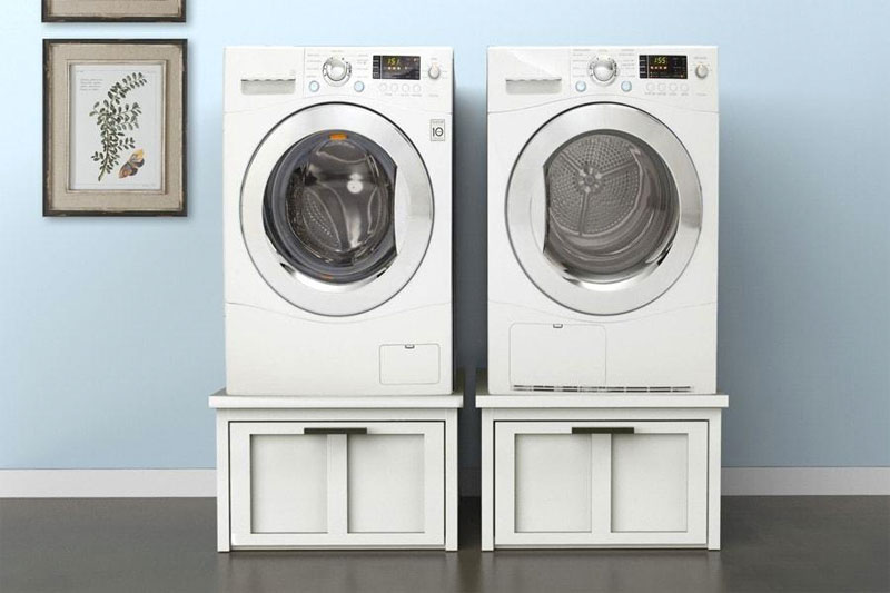 dubbele wasmachine verhohger met lade maken