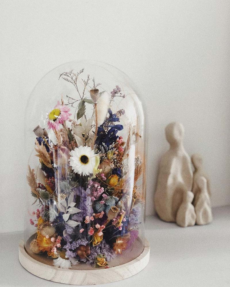 housewarming glazen stolp droogbloemen housewarming glazen stolp droogbloemen