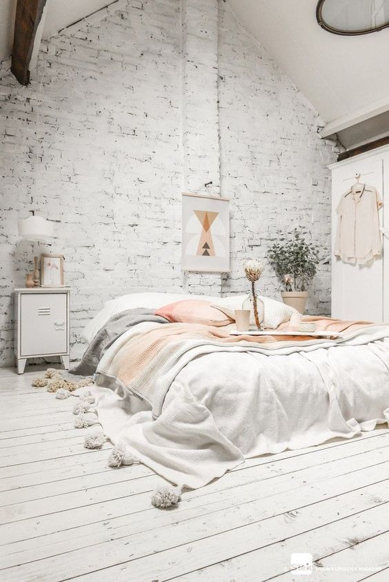 Industriële witte slaapkamer Industriële witte slaapkamer