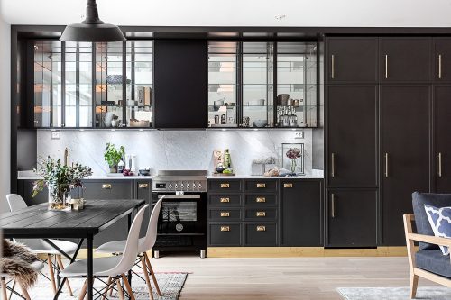 Super Klassieke zwarte open keuken | Huis-inrichten.com EX-77