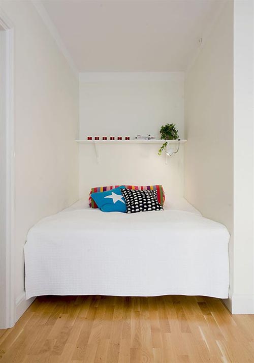 kleine slaapkamer wandplank