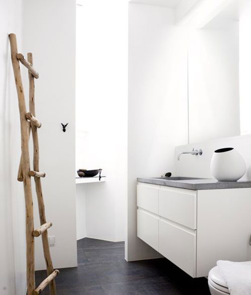 inschakelen Pebish groep Ladder als handdoekenrek in badkamer