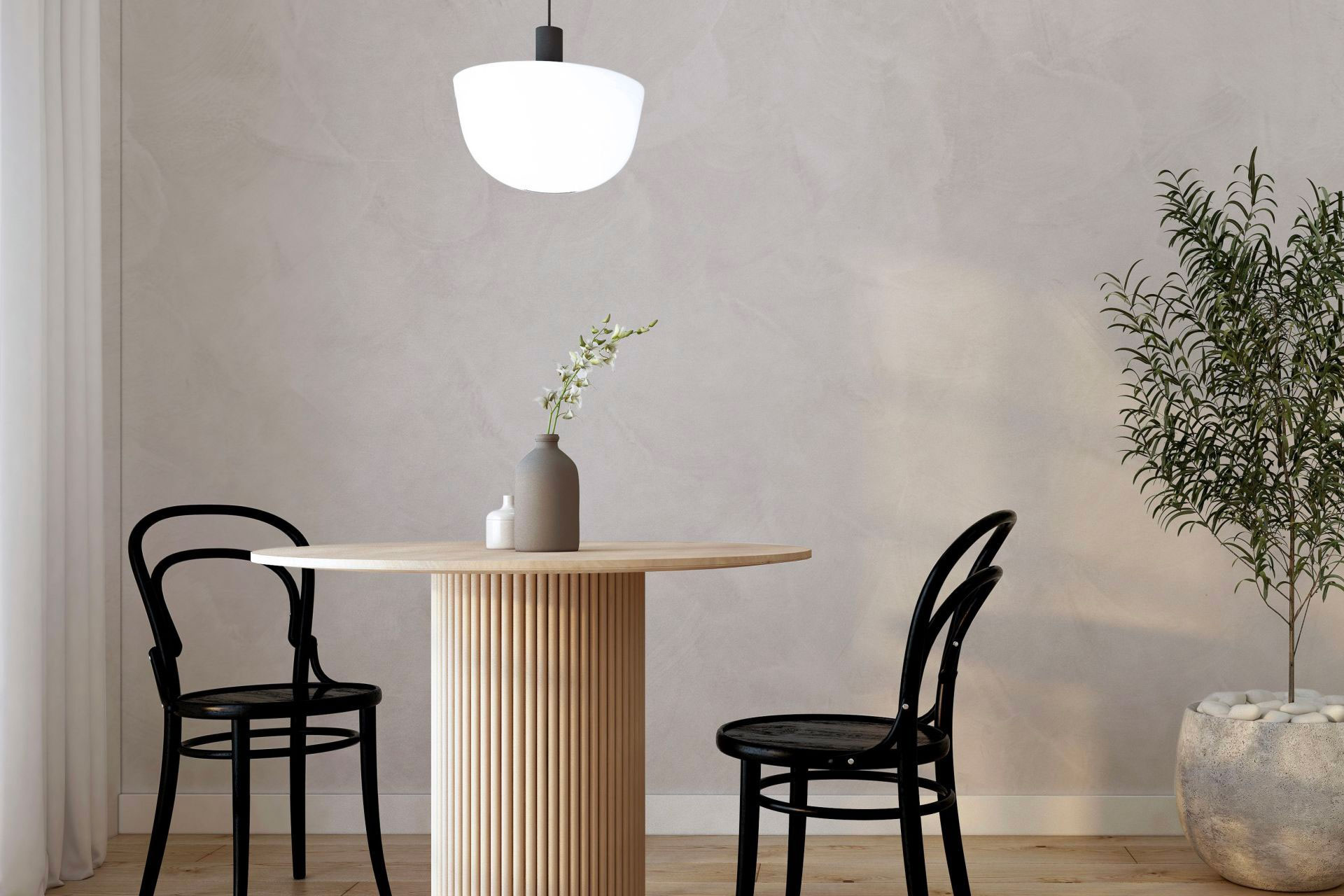 Stoere betonlook muur gecreëerd met de lime wash verf van Betonlook.nl