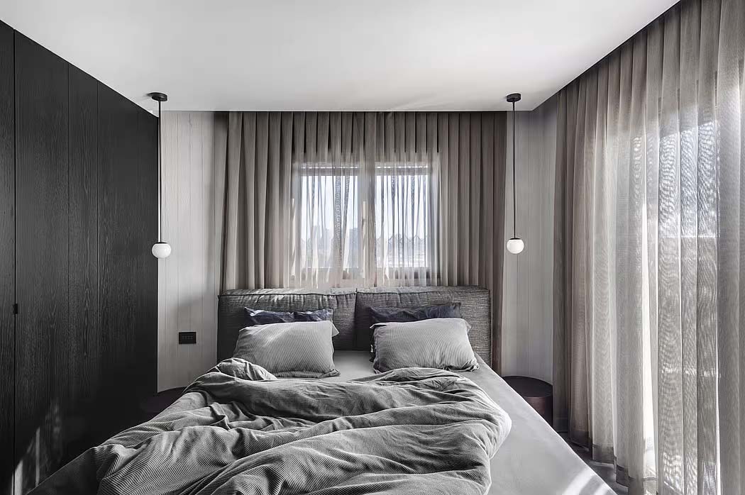 luxe slaapkamer laaghangende lampen