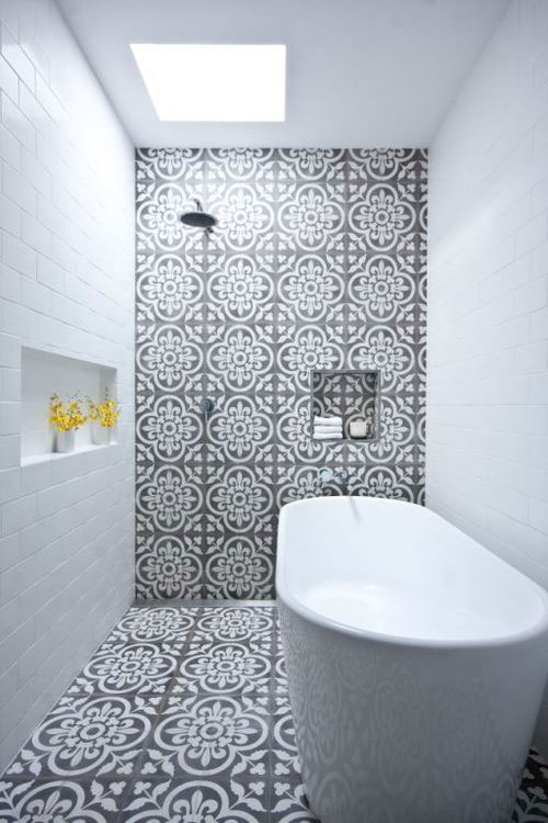 Moeras Relatief driehoek Marokkaanse tegels in badkamer