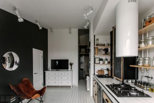 Open woonkamer in bijzondere keuken