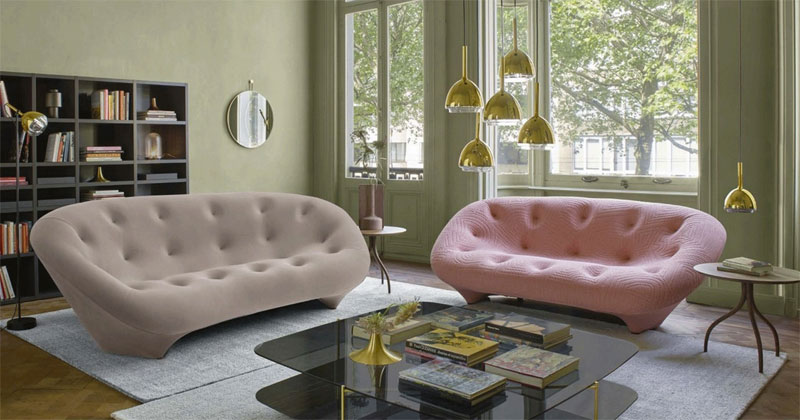 oud roze bank ligne roset ploum