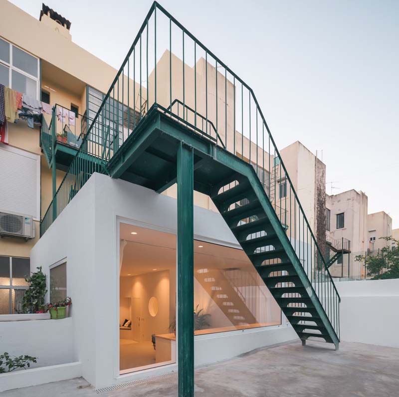 patio van modern appartement