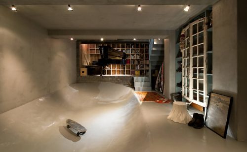 Een skate ramp in huis