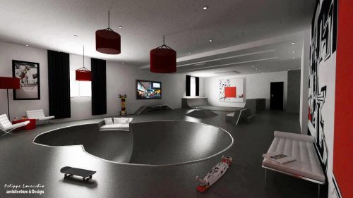 Een skate ramp in huis