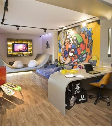 Een skate ramp in huis