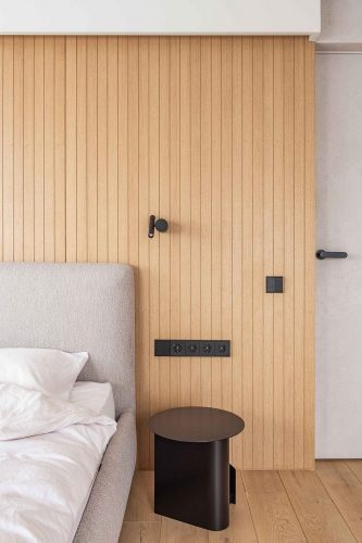 slaapkamer houten vloer wandbekleding
