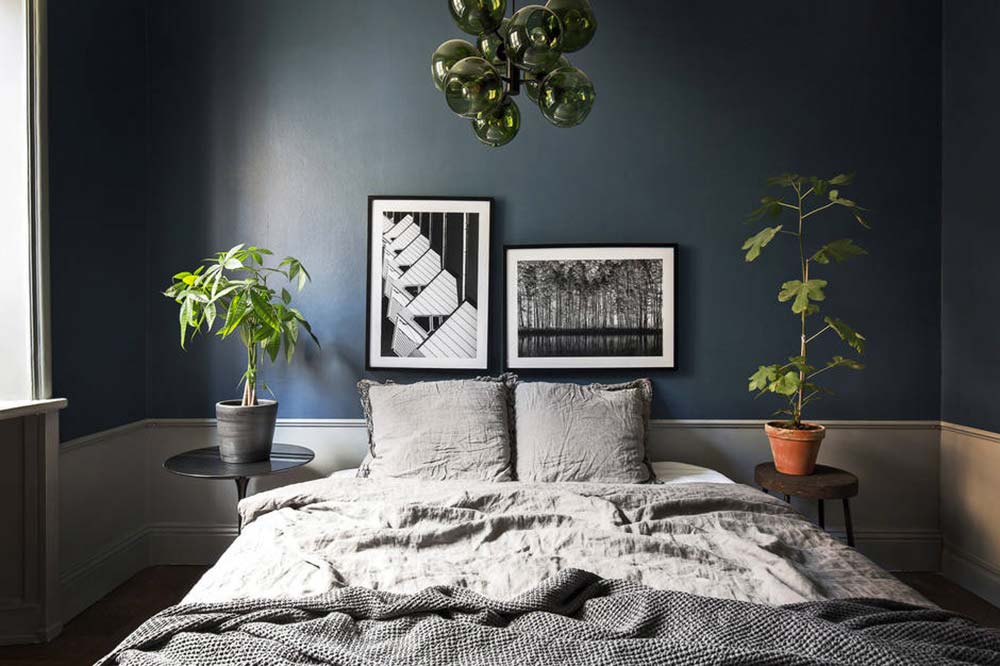 slaapkamer planten op nachtkastje