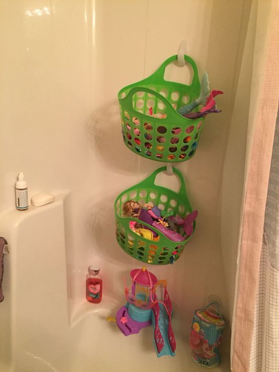 speelgoed opbergen douche