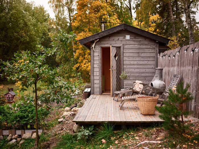 Tuin ideeën sauna