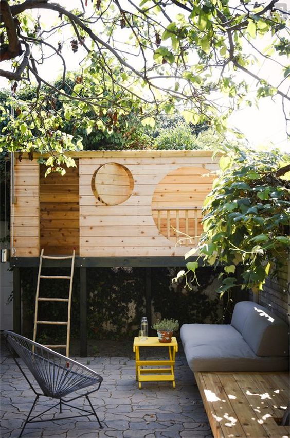 Tuin ideeën speelhuisje