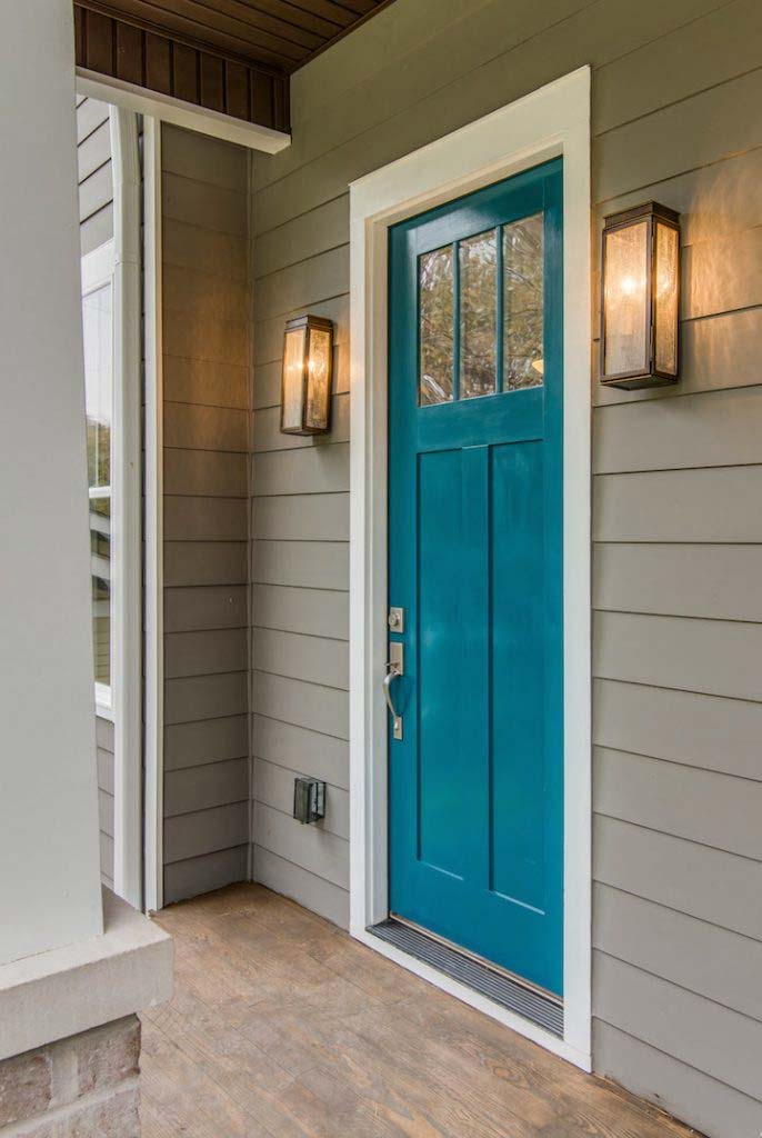 turquoise kleur voordeur