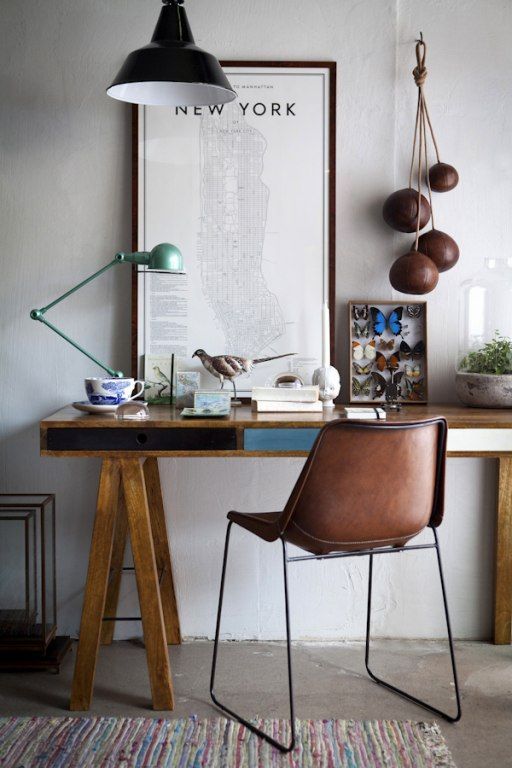 vintage-bruine-leren-stoel-bureaustoel