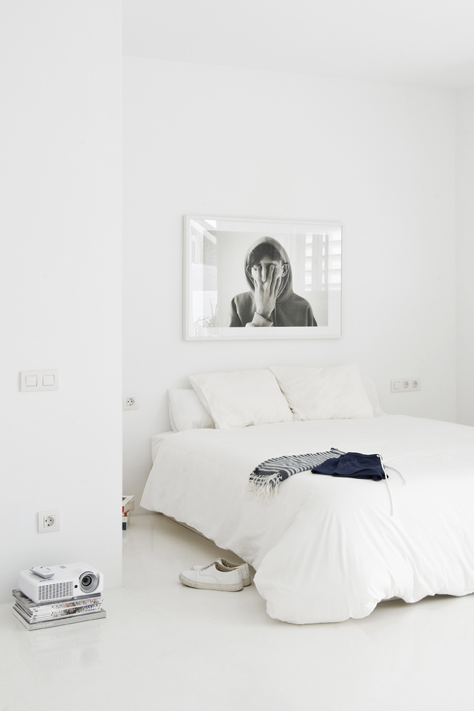 Volledig witte slaapkamer