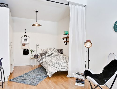 Volwaardige slaapkamer in een studio appartement van 38m2