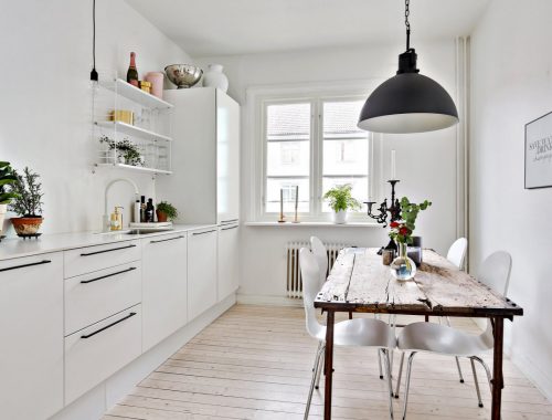 Witte Scandinavische keuken