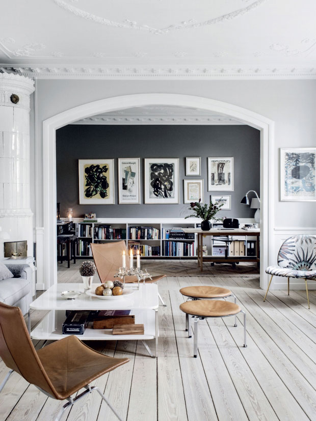 Zo heeft Deense interieurstyliste Cille Grut een hele fijne werkplek gecreëerd in haar woonkamer!